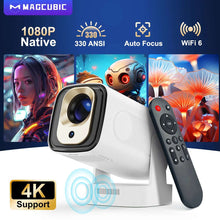 Magcubic HY310 Mini Projector Auto Focus 4K Native 1080P 330ANSI Android 11 built in 5WSpeaker With Air Mouse Voice Assistant