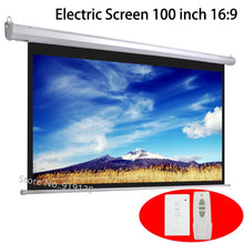 HD 100 Inch 16:9 Electric Screen For 3D LED DLP Laser Projector Motorized Projection Screens Curtain Wireless Remote Control - Multimedia Projectors