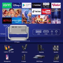 Salange P90 Android Projector 1080P Support 4K 350 ANSI Wifi6 BT5.0 Home Cinema Mini Video Beamer Portable - Multimedia Projectors