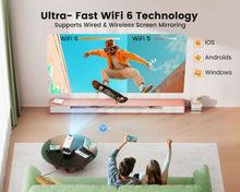 TOPTRO TR27 Mini Portable Projector 4K Support 20000 Lumens Full HD 1080P Native 270° Rotating Projector Home Theater Projector