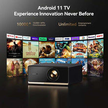 Wanbo X5 Pro 4K Projector with WiFi and Bluetooth, Home Outdoor Movie Projector, Auto Focus & Keystone, 26dB Low Noise, Native 1080P, Smart Projector with Netflix & Google Play