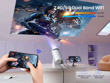 Wimius S27 projector Native 720p with 270° rotating bracket 300 ANSI 5G WiFi Bluetooth Auto Keystone Home Cinema Projector