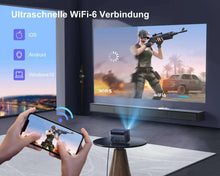 Wimius Projector Native 1080P Full HD 25000Lumens 4K Supported WIFI 6 Bluetooth Projector Autofocus Keystone Correction