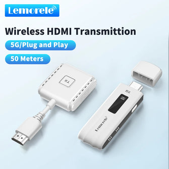 Lemorele Wireless HDMI Video Transmitter and Receiver Extender Kit Display Adapter Dongle for TV Monitor Projector Switch PC - Multimedia Projectors